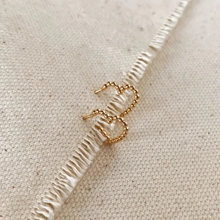 Heart Beaded Shaped Hoop