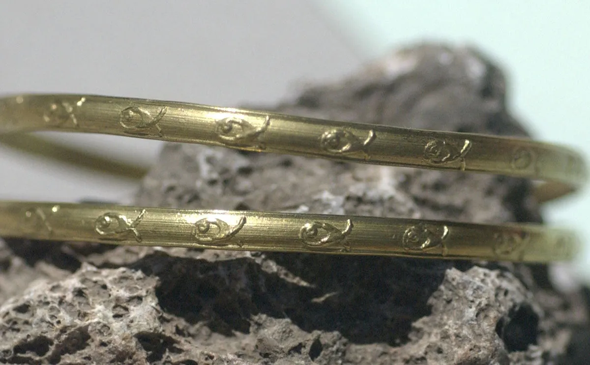 Heavy gauge blank bracelet wire Fish pattern 3.5mm Ocean design for making bracelets