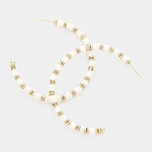 Heishi Beaded Half Hoop Earrings