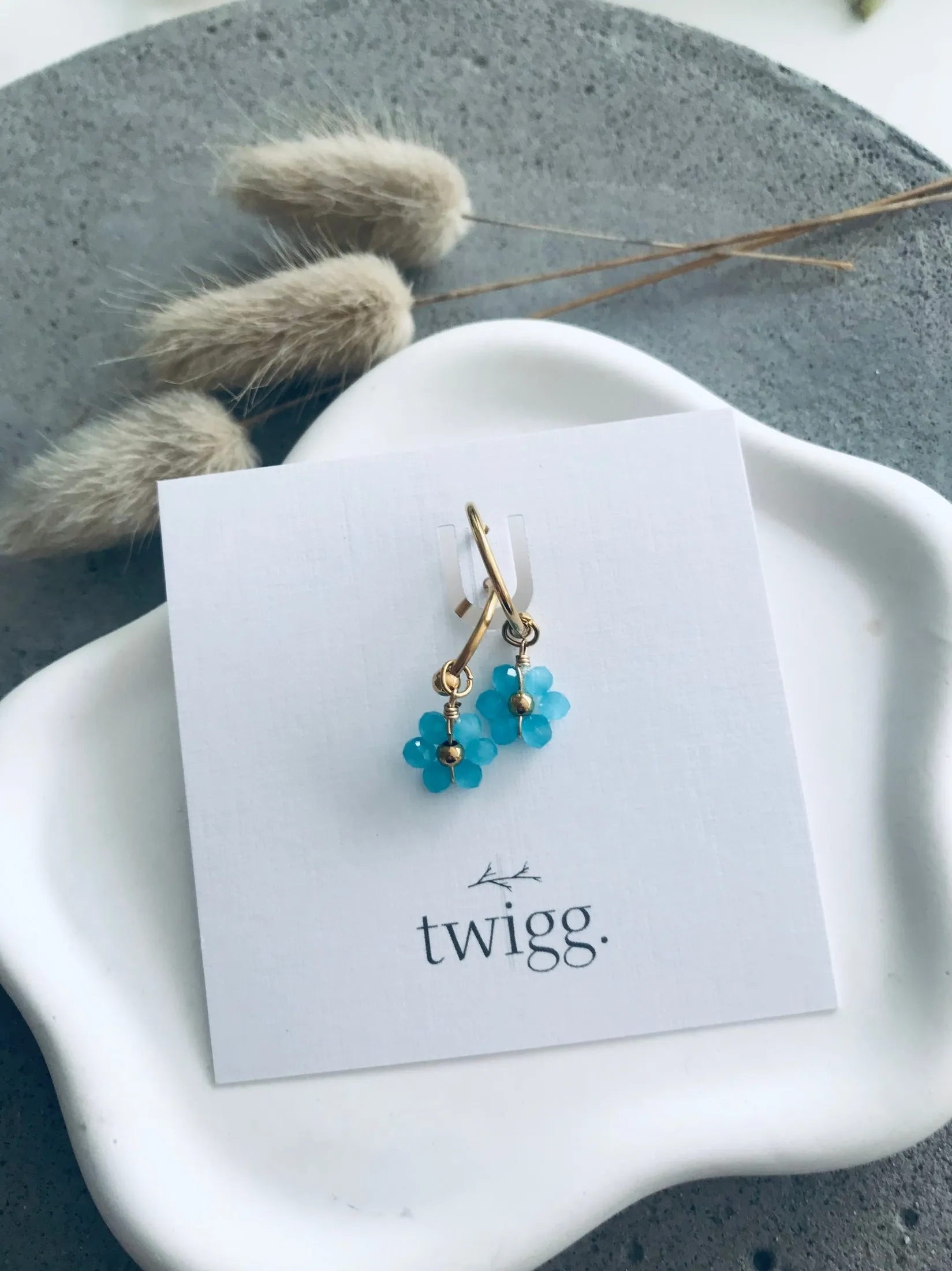 Helena Daisy Stud Hoop Earrings
