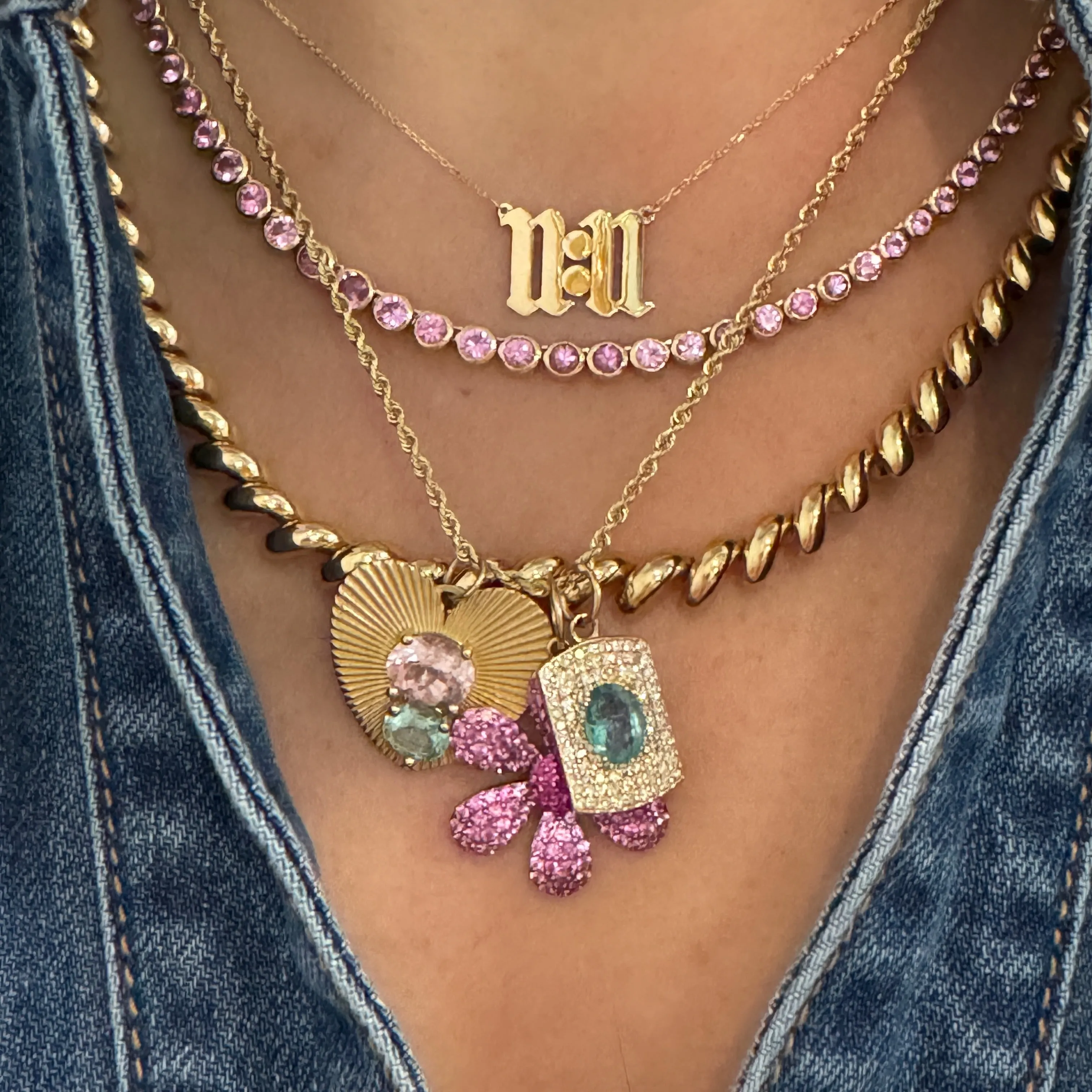 High Polish Old English Angel Hour Necklace