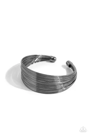 High Wire Act - Black - Gunmetal Paparazzi Cuff Bracelet