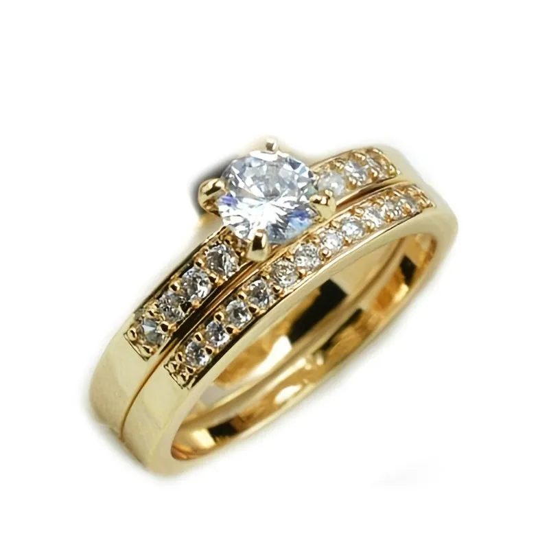 His & Hers Titanium Couple Wedding Rings Set Hot Women's 2Pcs Set & Men's Ring