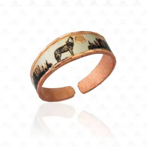 Howling Wolf Adjustable Ring