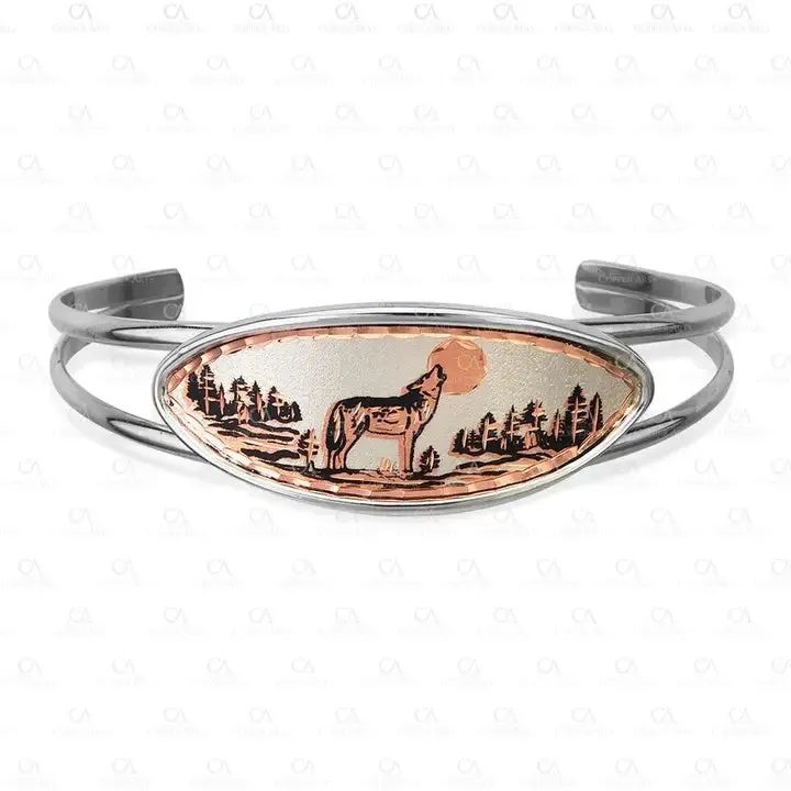 Howling Wolf Dainty Wire Bracelet
