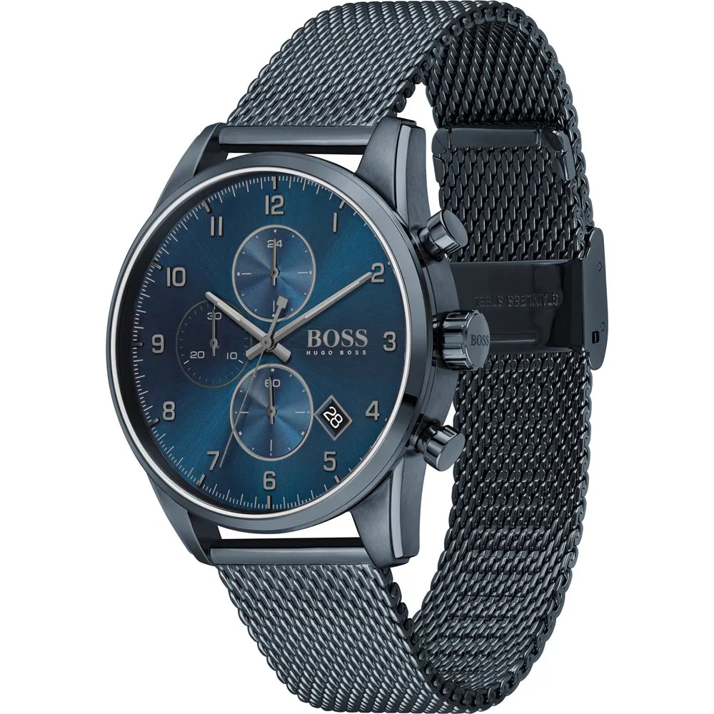 Hugo Boss Skymaster Blue Mesh Men's Watch 1513836