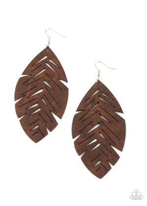 I Want to Fly Brown Paparazzi Earrings