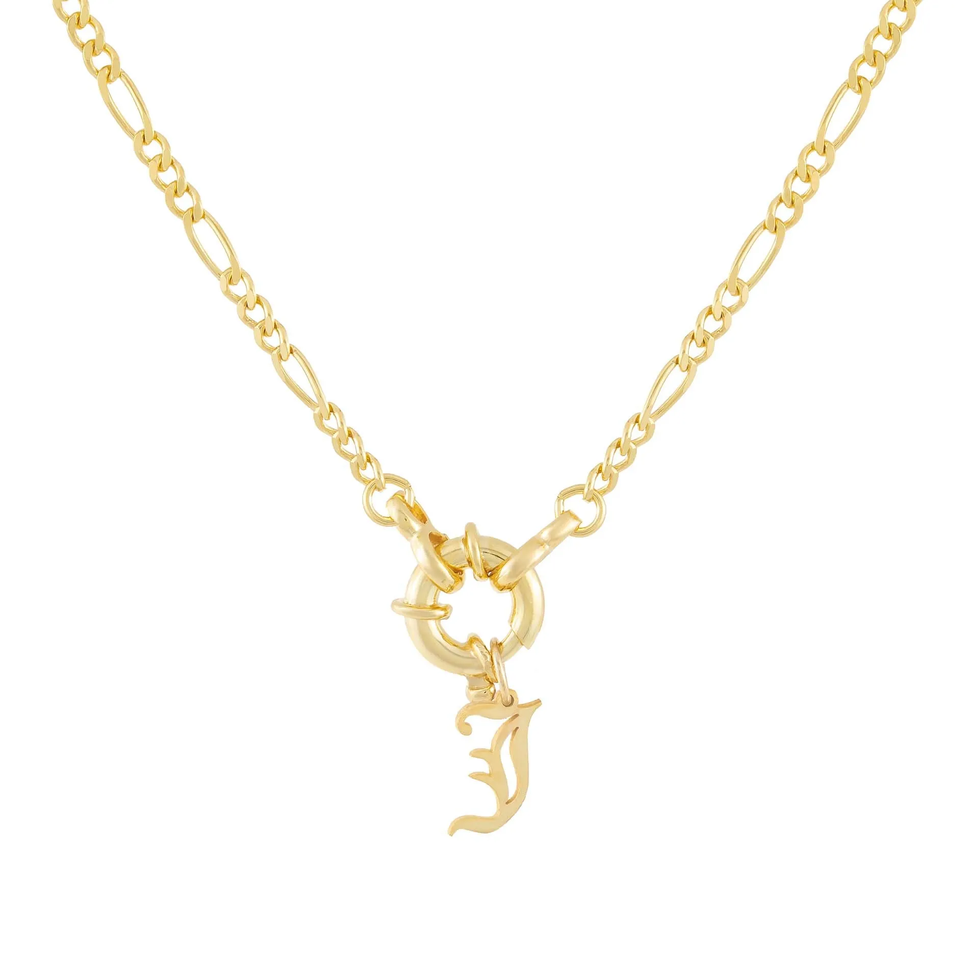 Initial Figaro Toggle Necklace