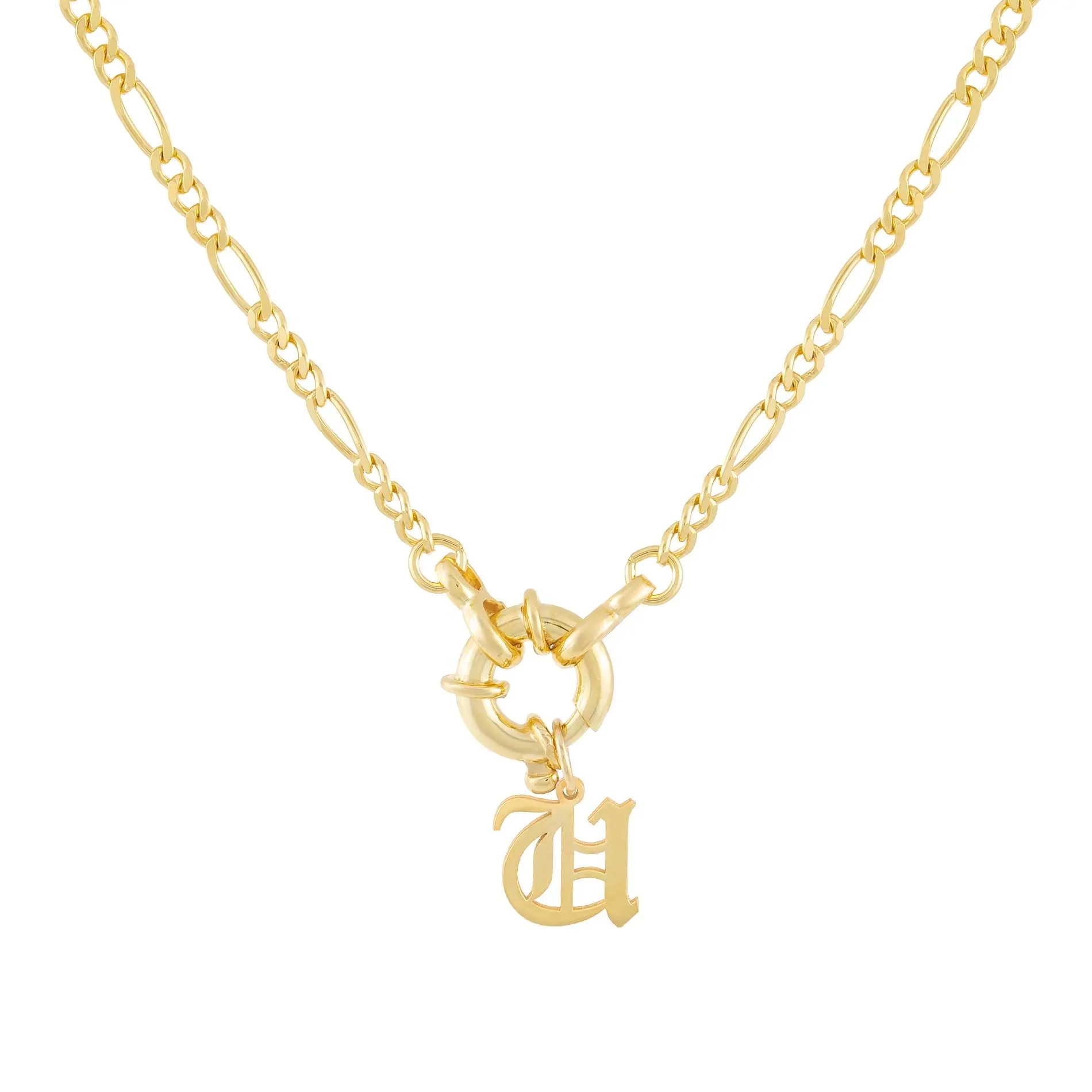 Initial Figaro Toggle Necklace