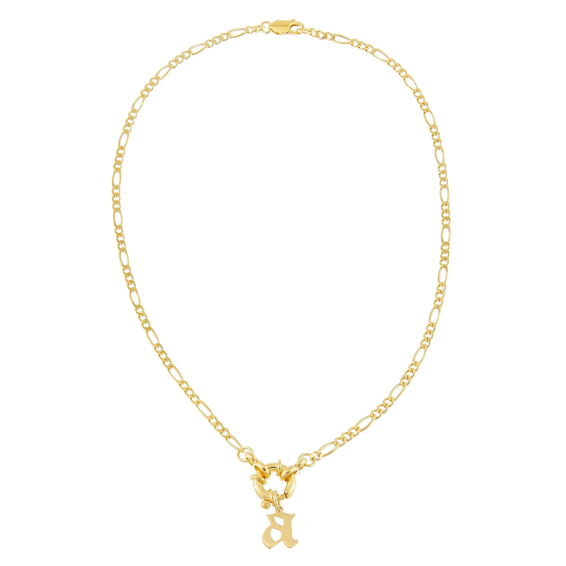 Initial Figaro Toggle Necklace