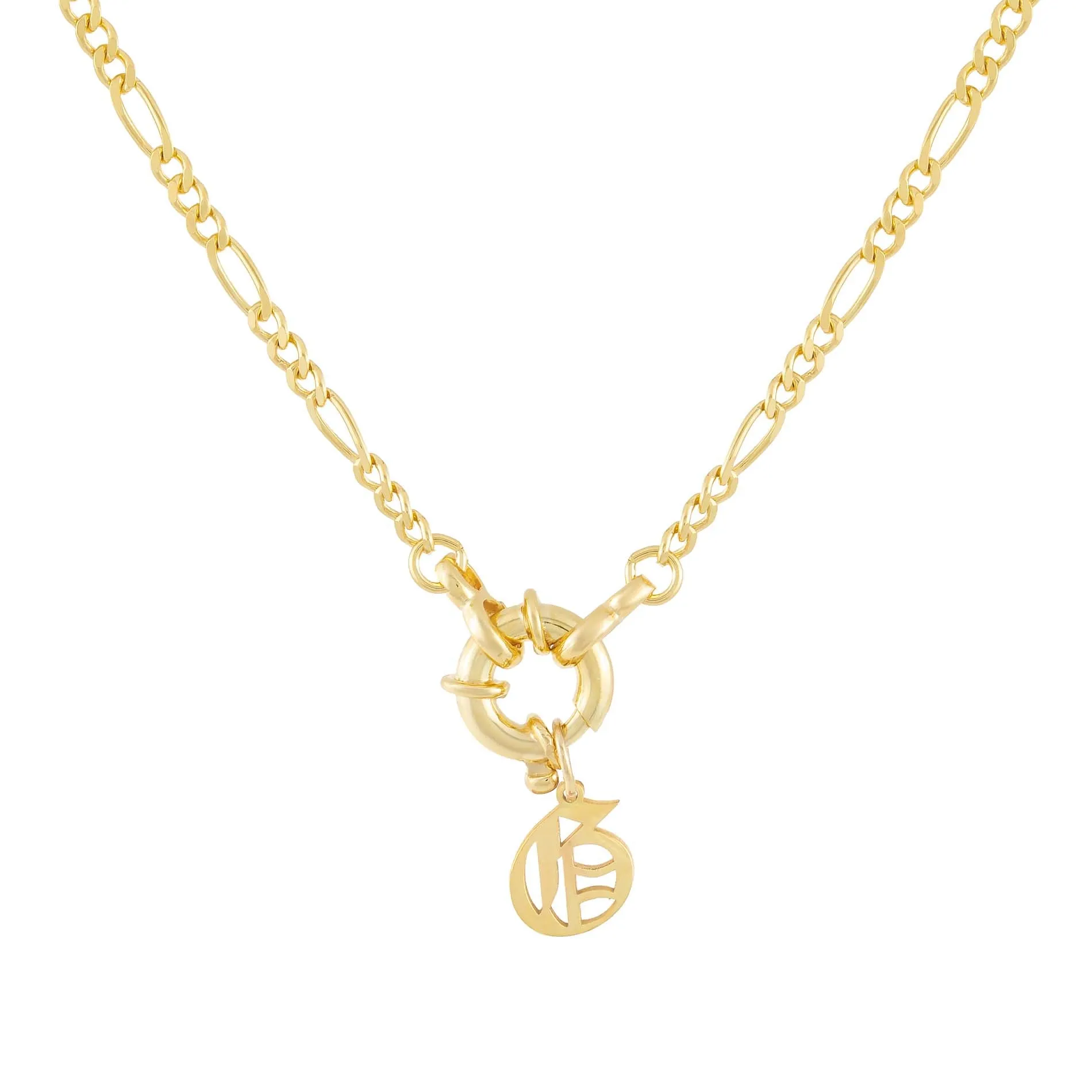 Initial Figaro Toggle Necklace