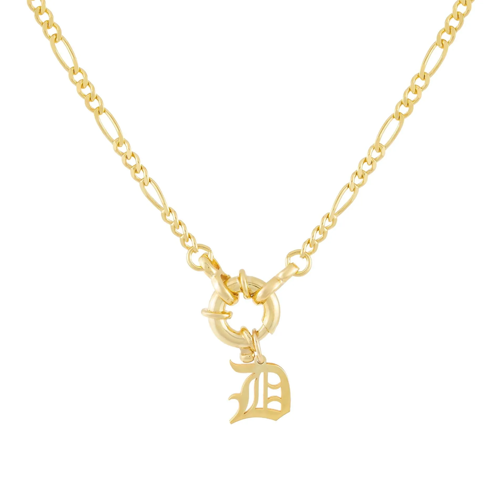 Initial Figaro Toggle Necklace