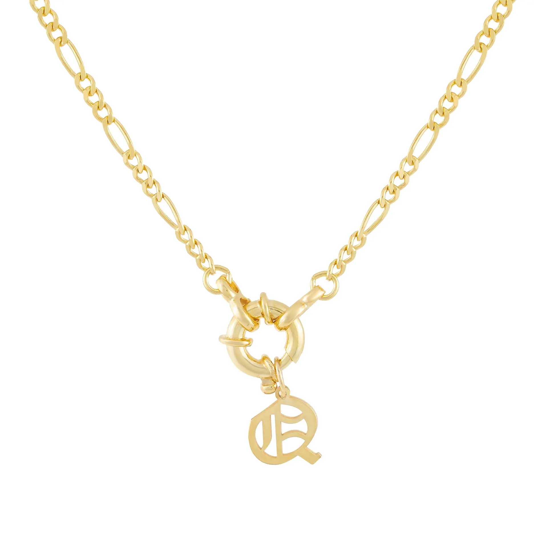 Initial Figaro Toggle Necklace