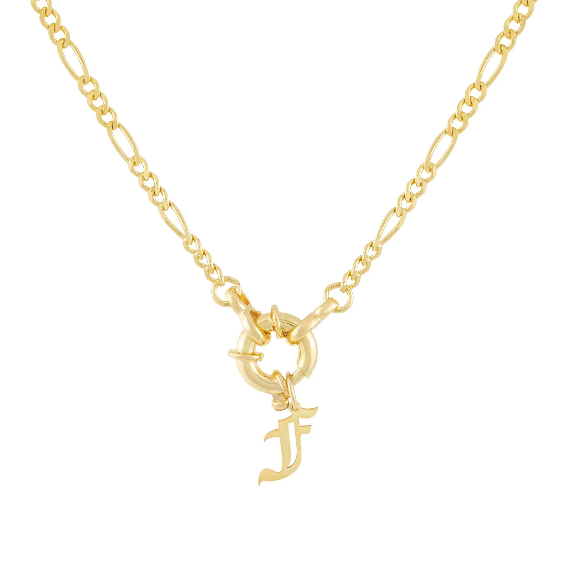 Initial Figaro Toggle Necklace