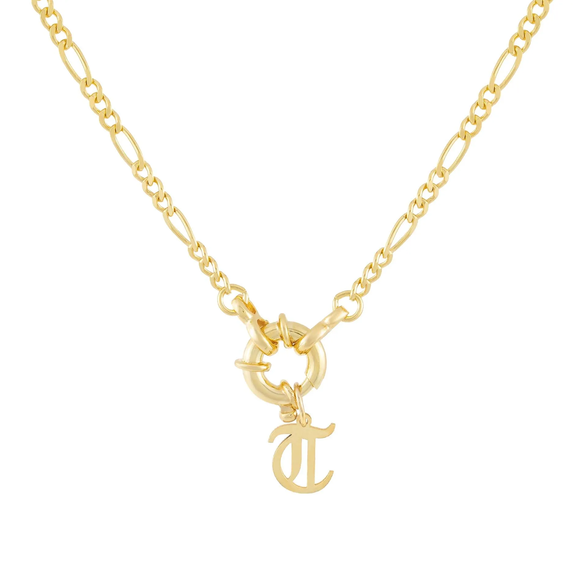 Initial Figaro Toggle Necklace