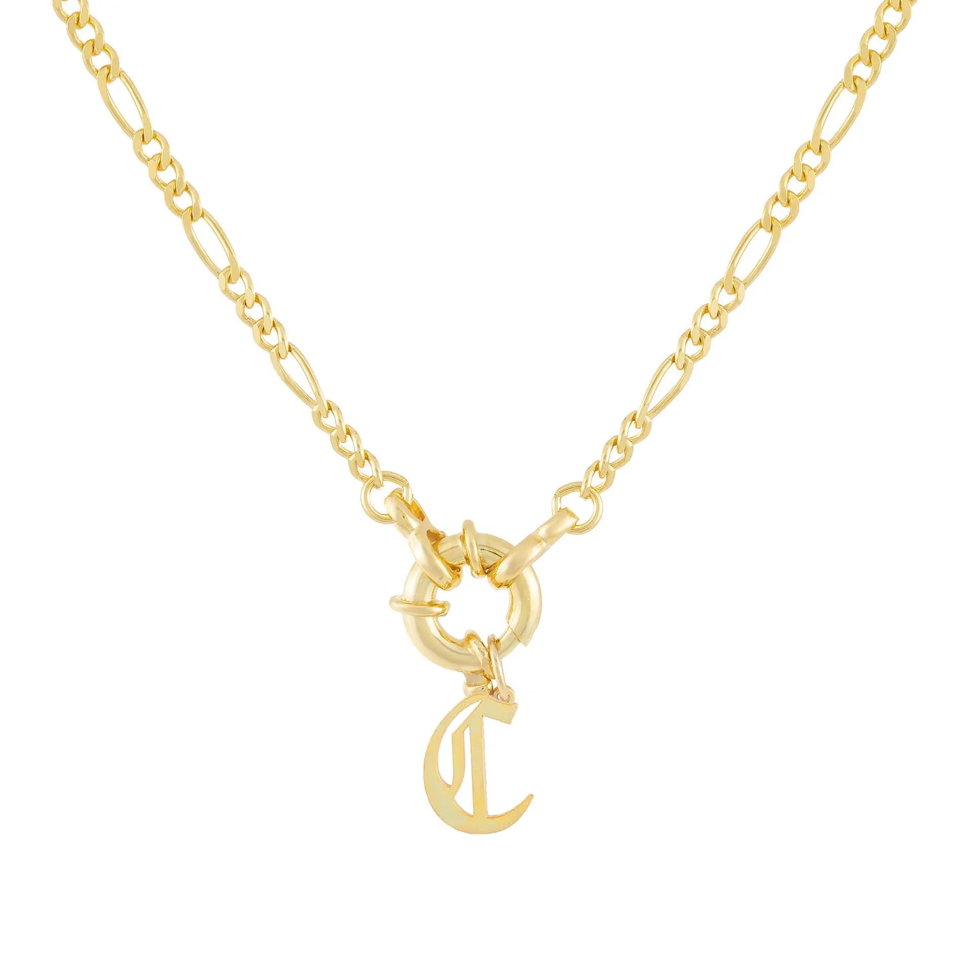Initial Figaro Toggle Necklace
