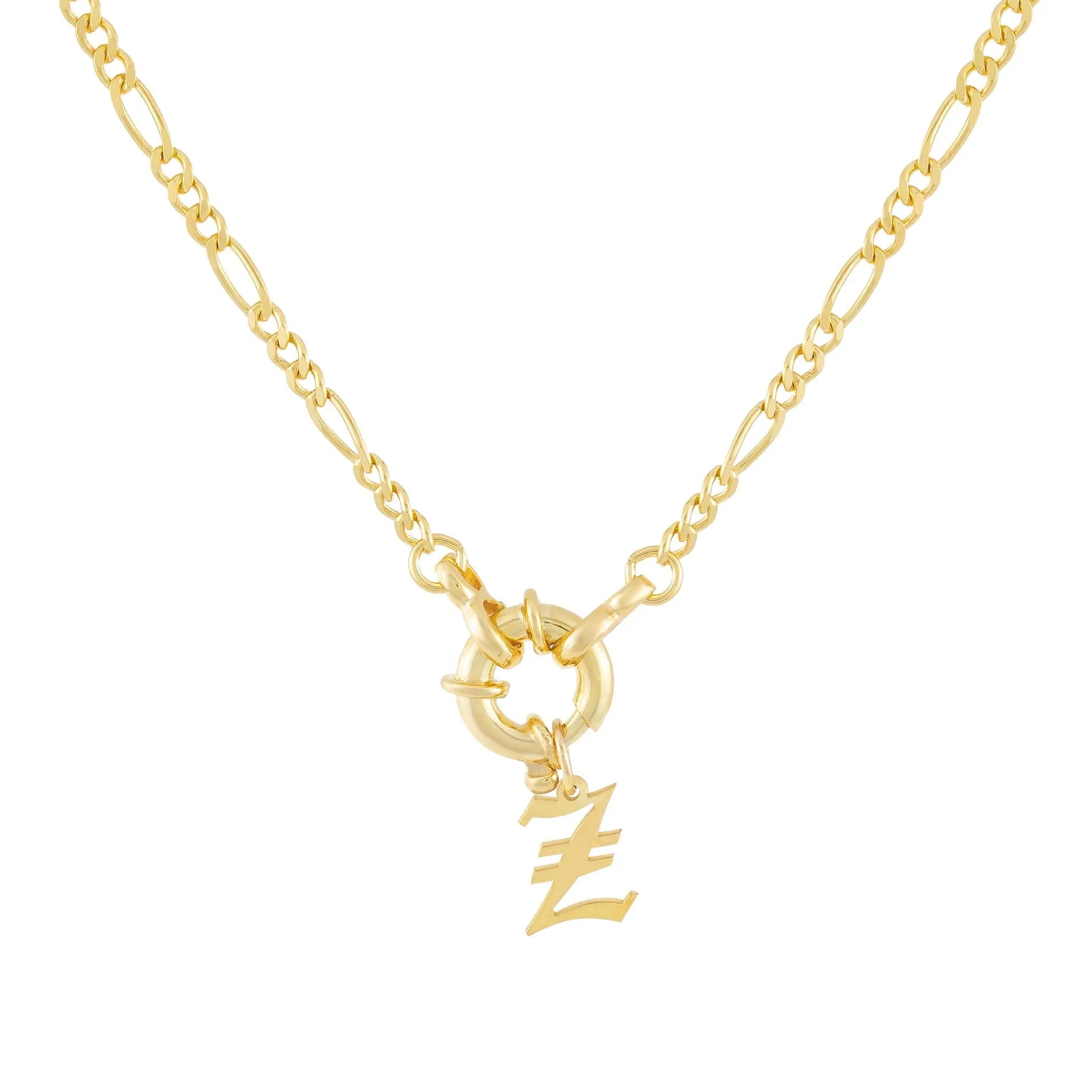 Initial Figaro Toggle Necklace