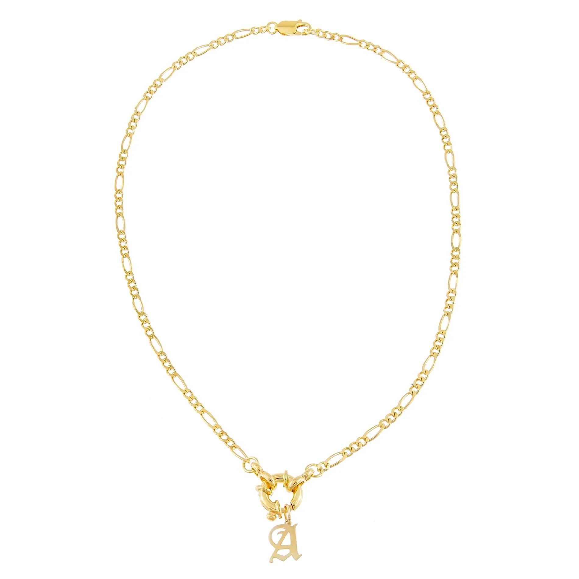 Initial Figaro Toggle Necklace