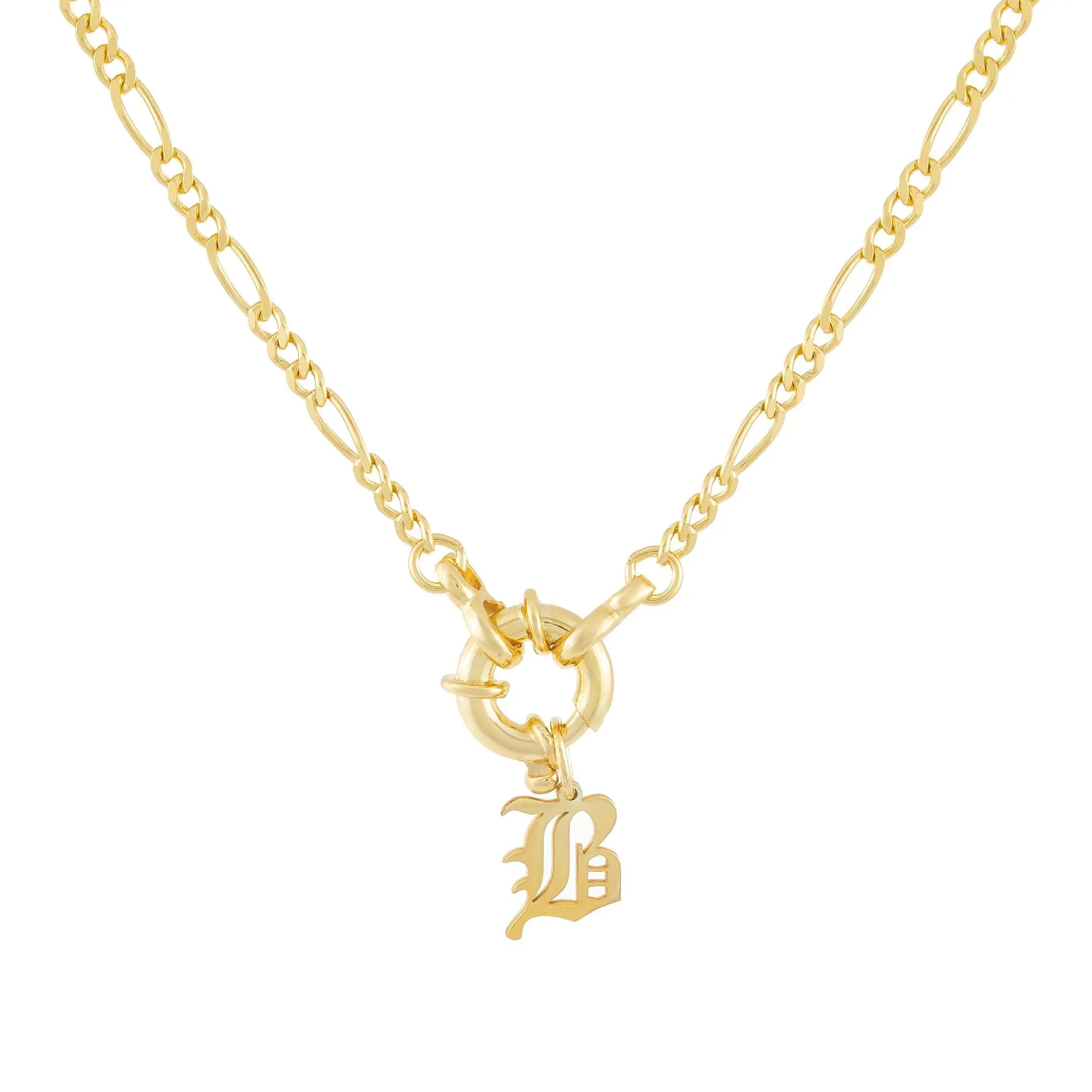 Initial Figaro Toggle Necklace