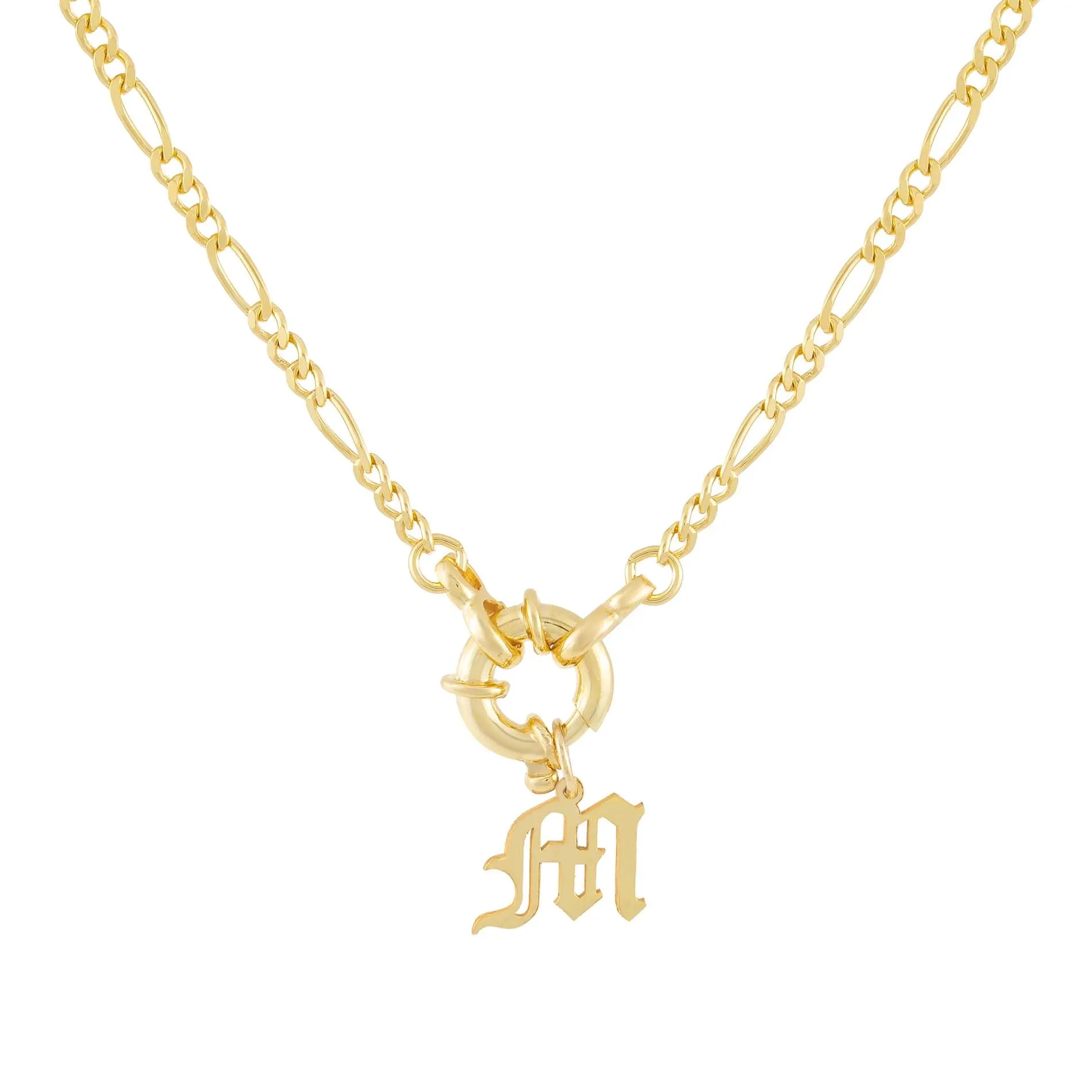 Initial Figaro Toggle Necklace