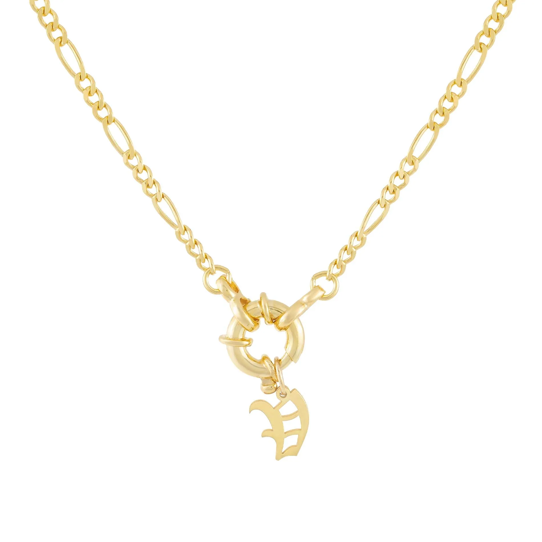 Initial Figaro Toggle Necklace