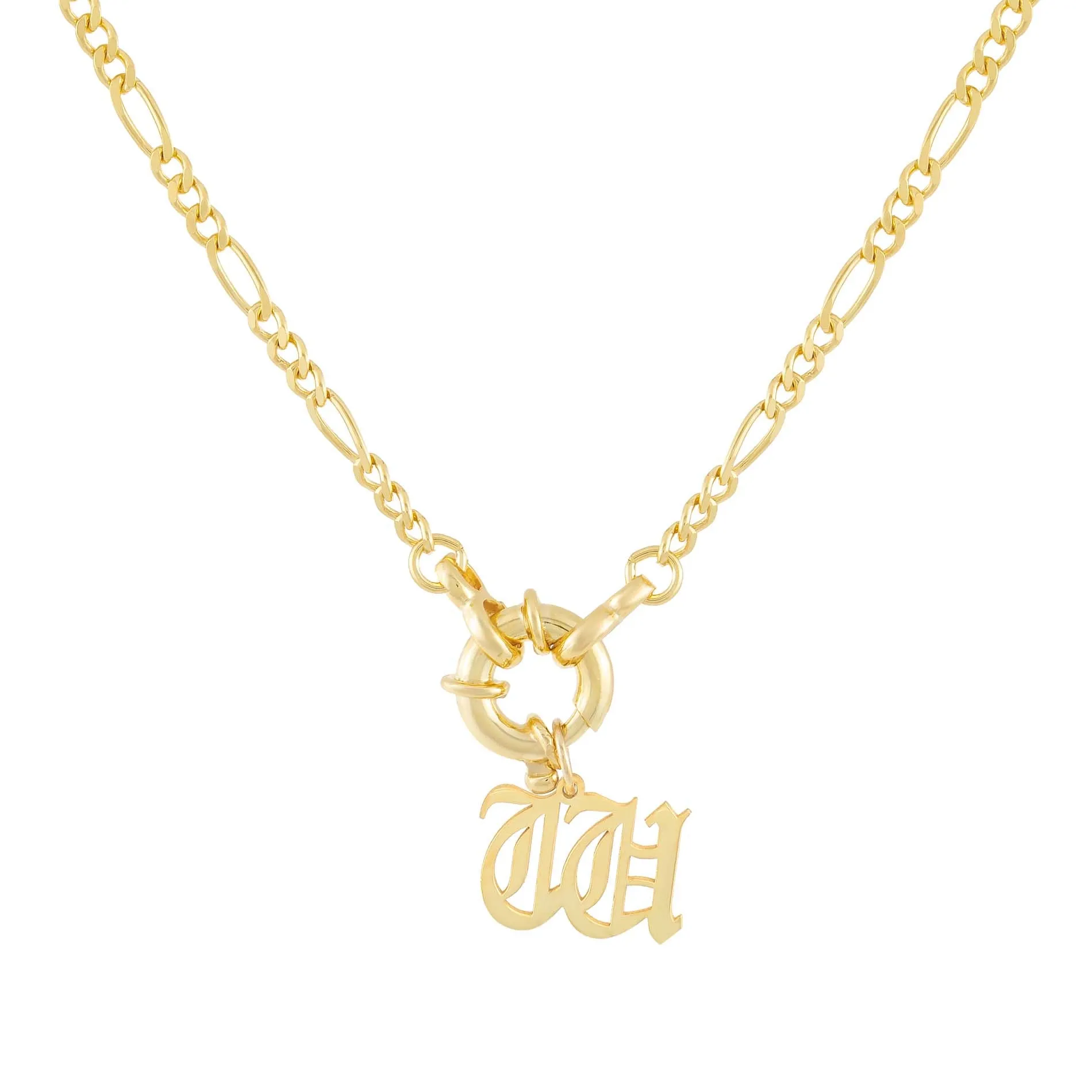 Initial Figaro Toggle Necklace