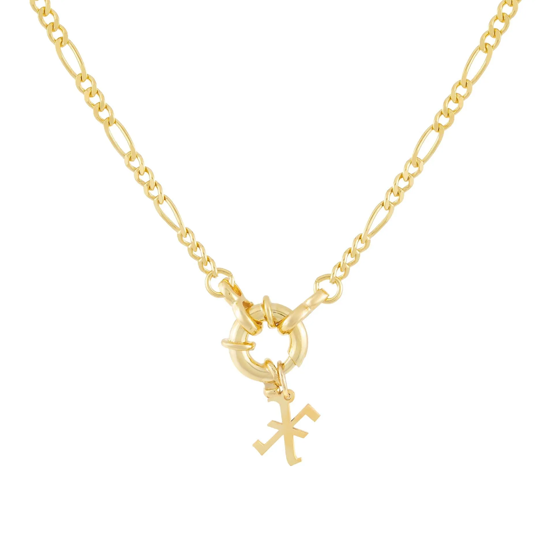 Initial Figaro Toggle Necklace