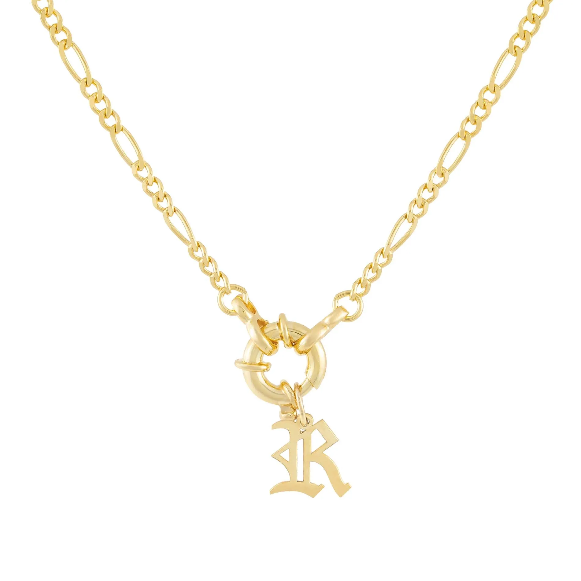 Initial Figaro Toggle Necklace