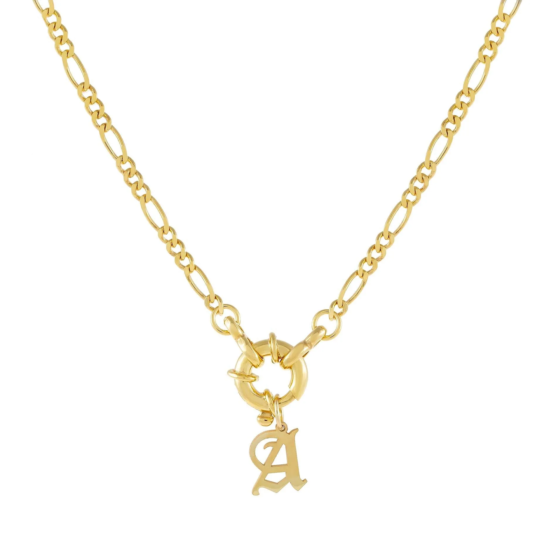 Initial Figaro Toggle Necklace