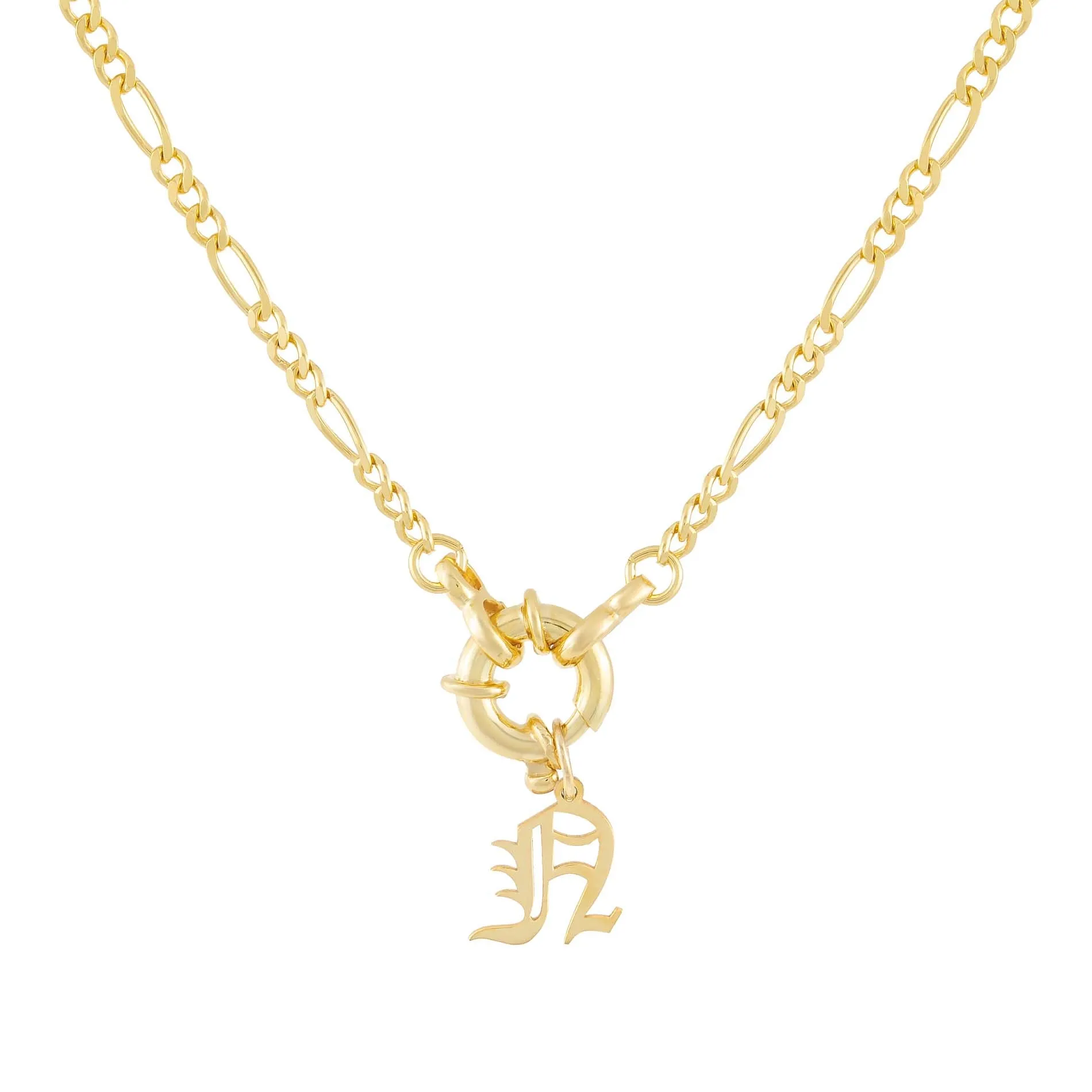 Initial Figaro Toggle Necklace