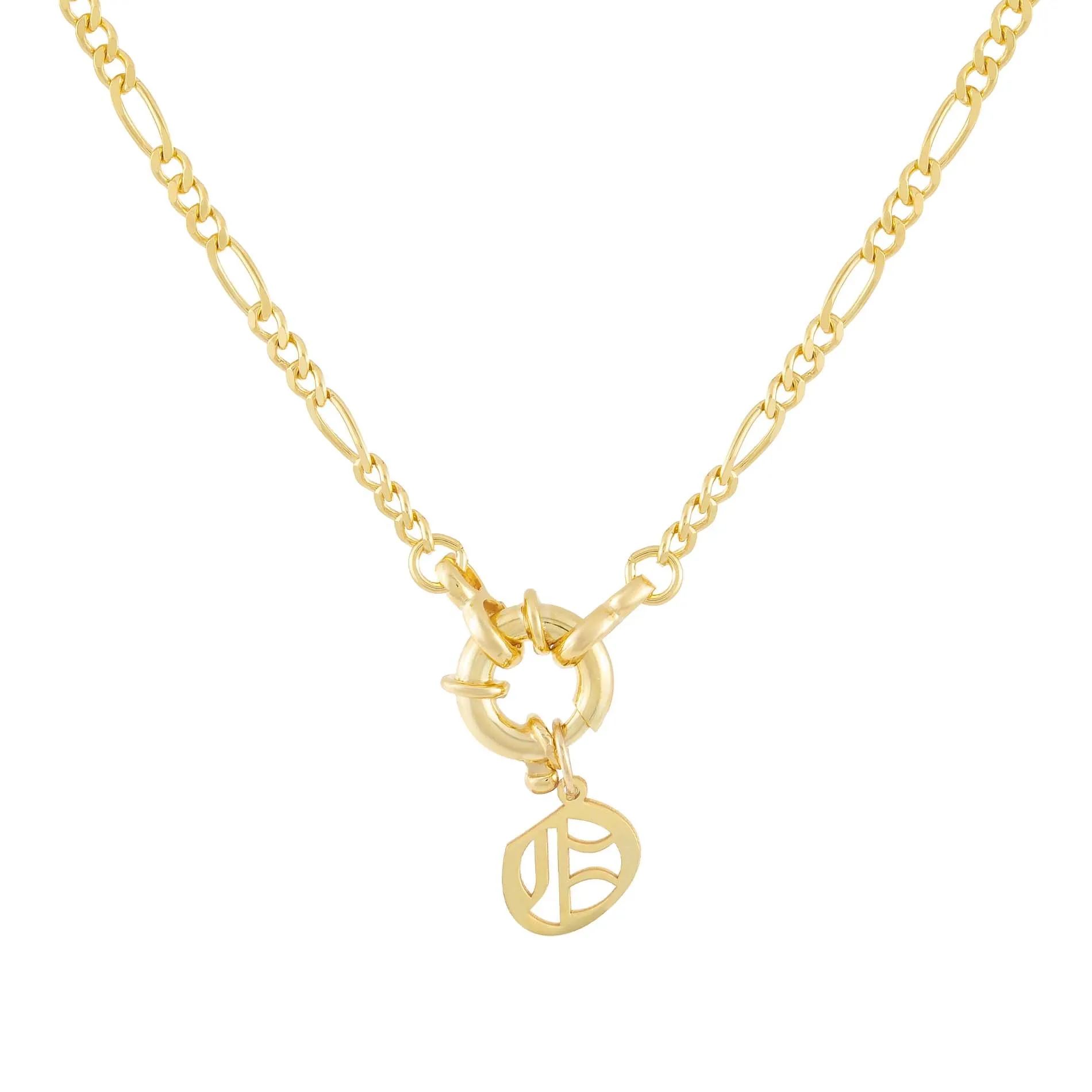 Initial Figaro Toggle Necklace