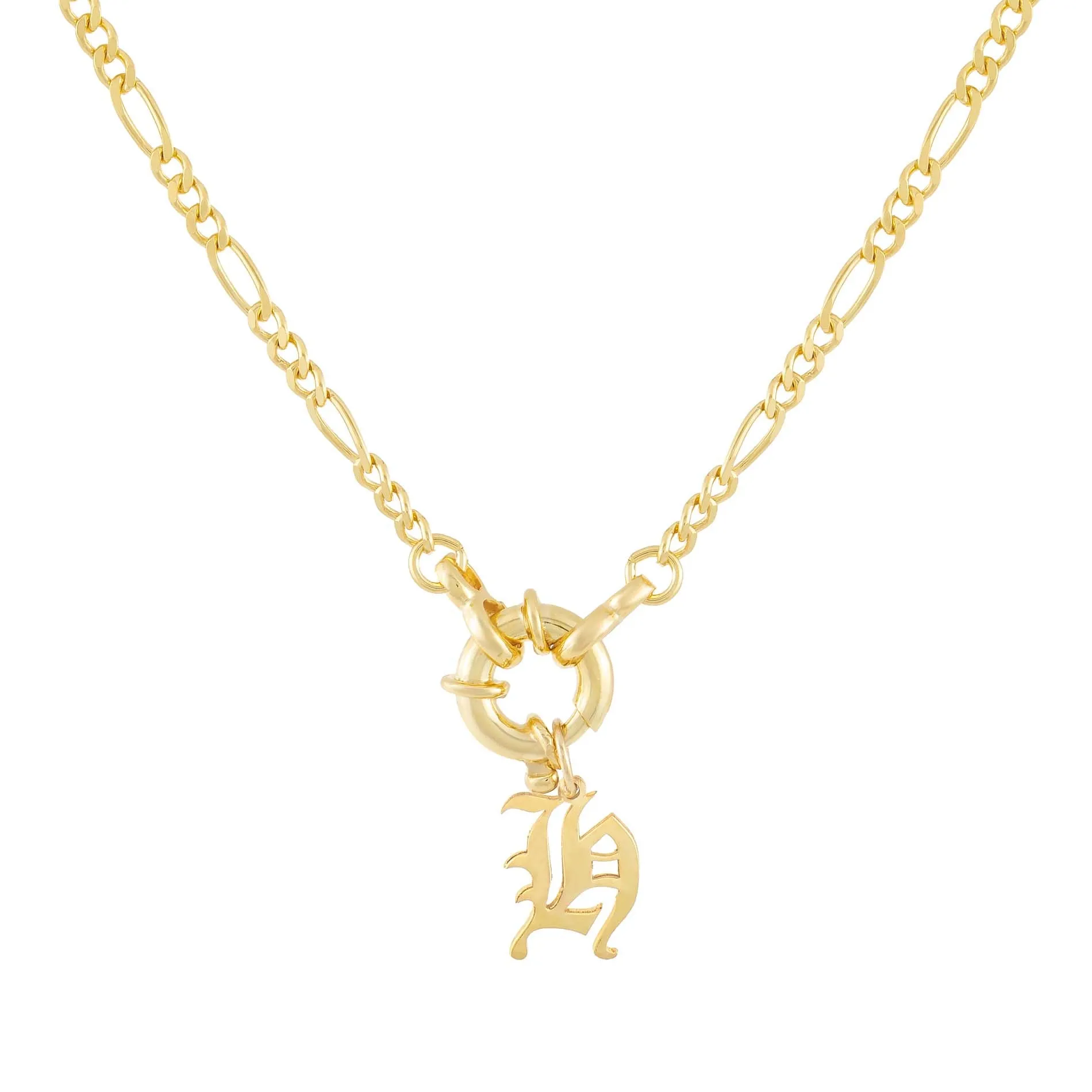 Initial Figaro Toggle Necklace