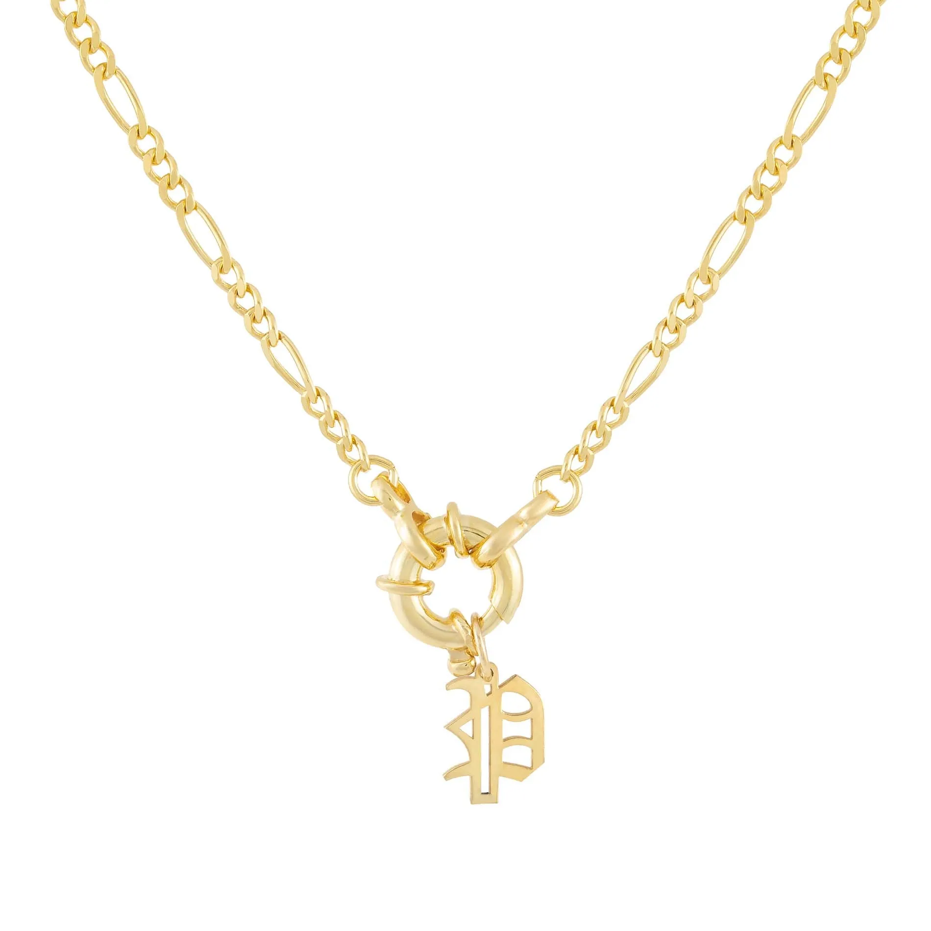 Initial Figaro Toggle Necklace