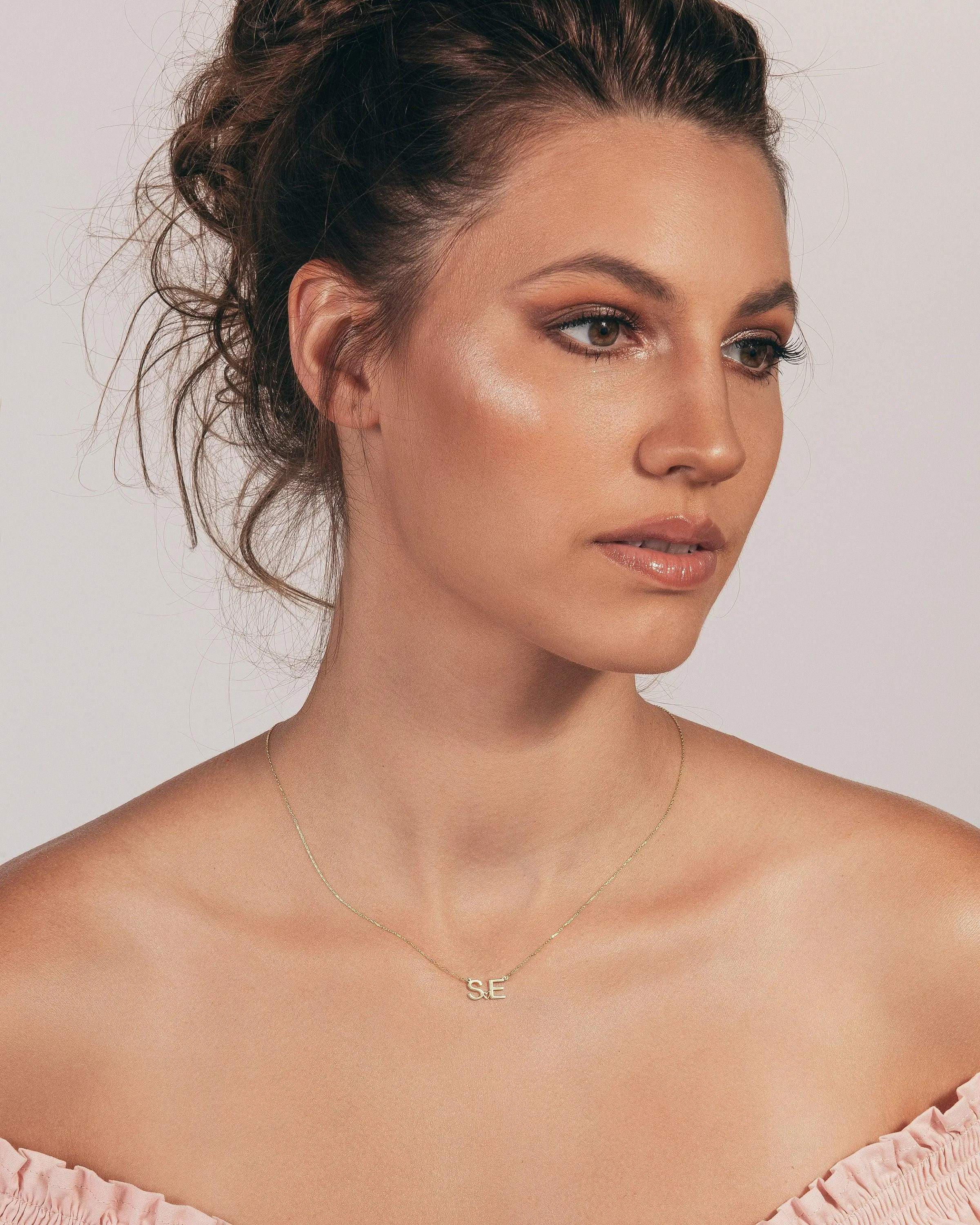 Initial Necklace with a Heart - 18K Gold Vermeil