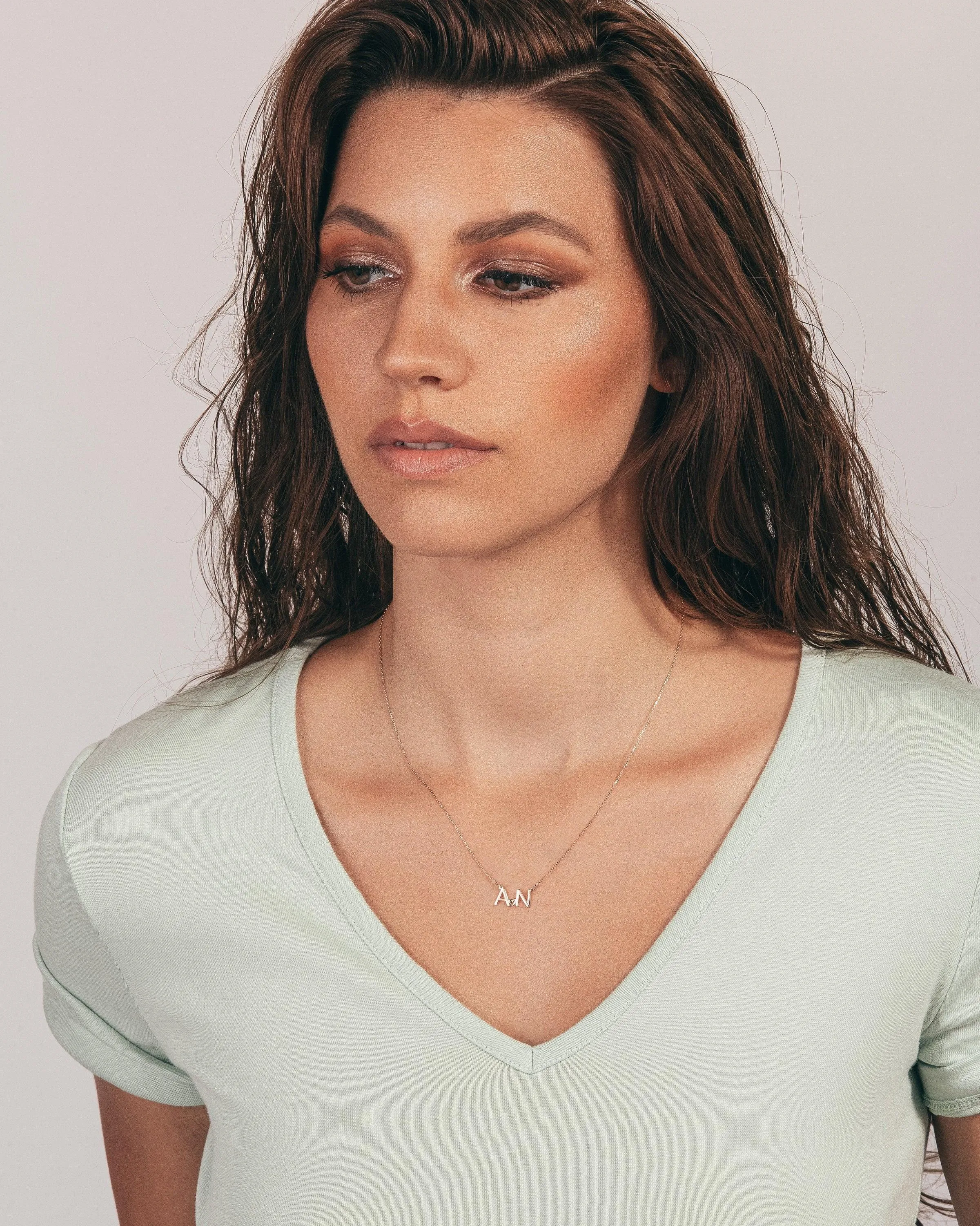 Initial Necklace with a Heart - 18K Gold Vermeil
