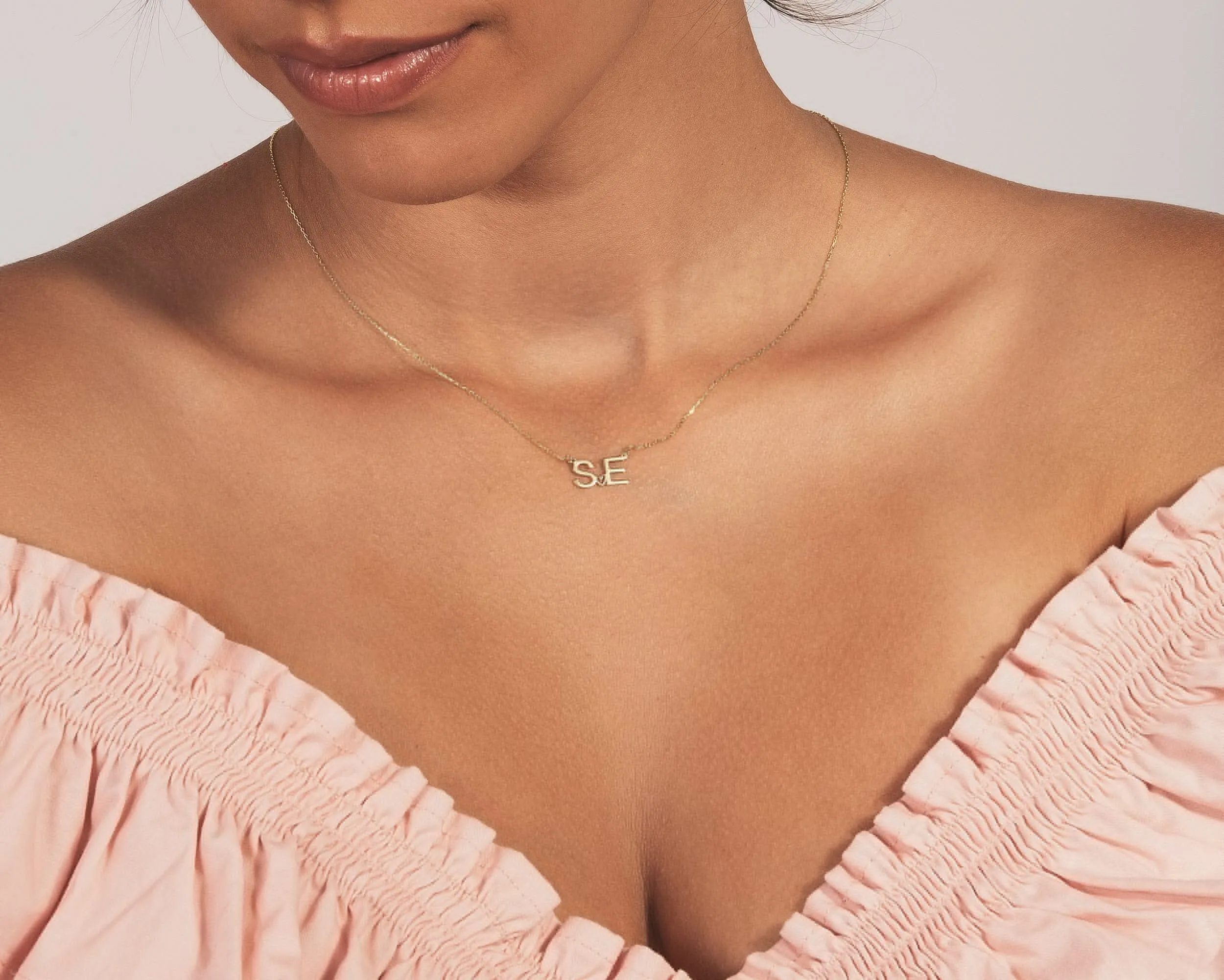 Initial Necklace with a Heart - 18K Gold Vermeil