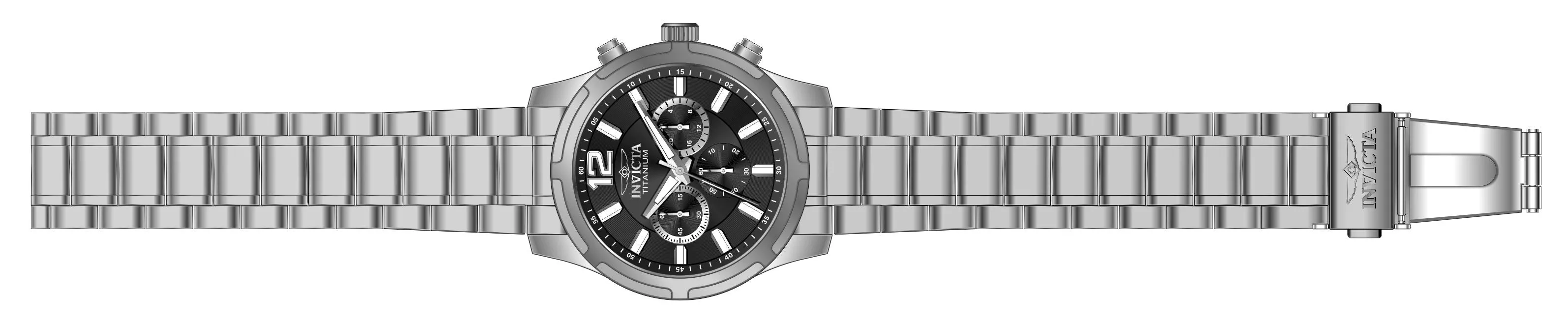 Invicta Stainless Steel Analogue Black Dial Band Color Silver Men's Watch-47511
