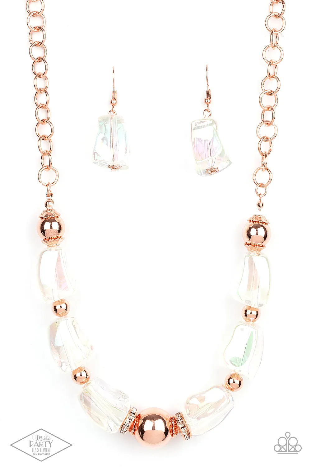 Iridescently Ice Queen - Copper Paparazzi Necklace