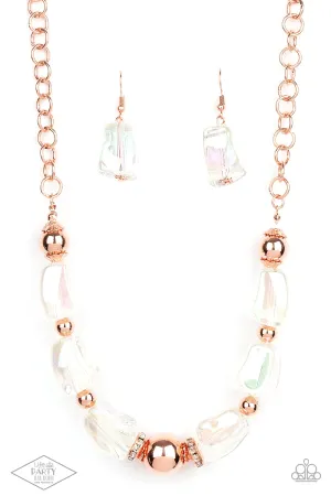 Iridescently Ice Queen - Copper Paparazzi Necklace