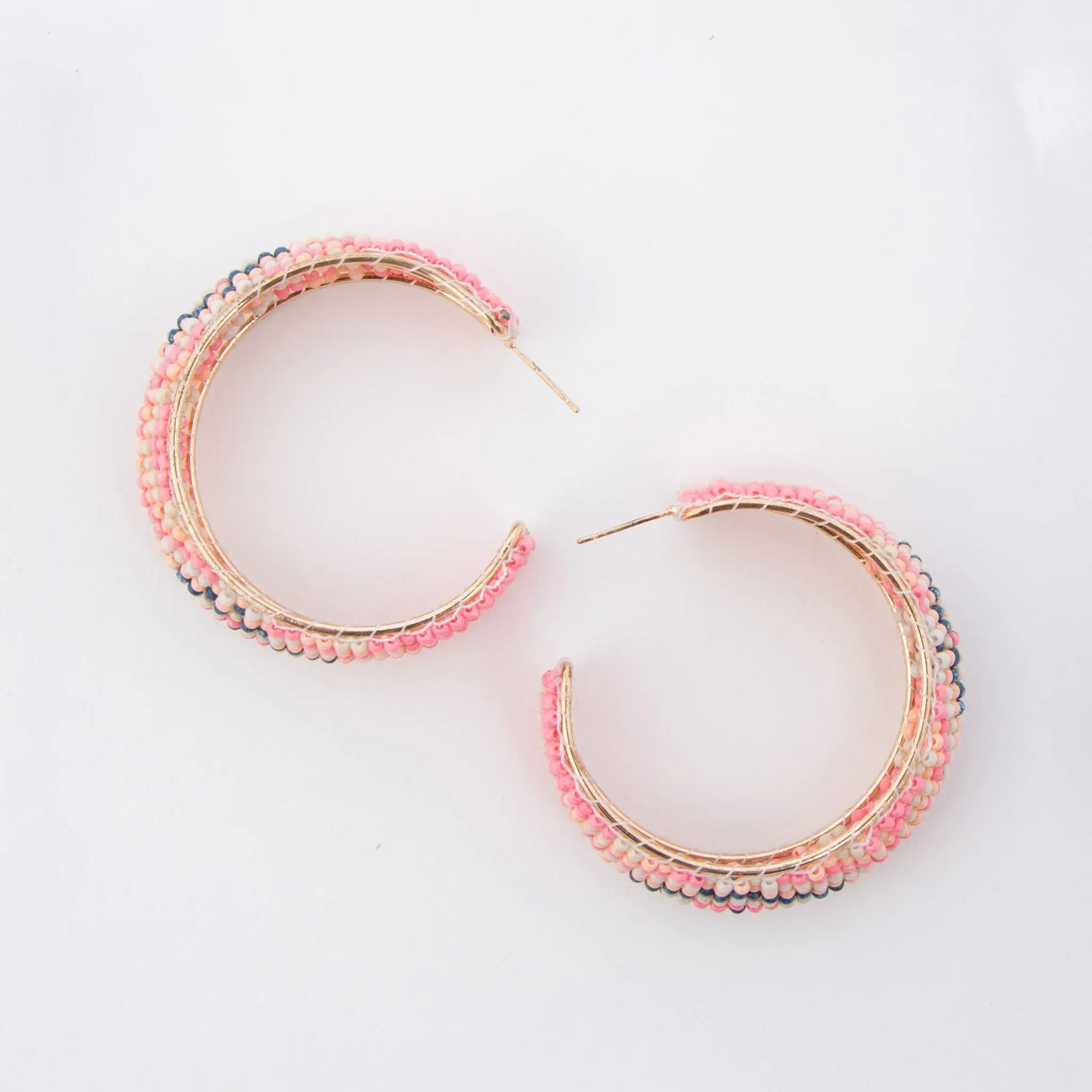 Irie Beaded C Hoop Earrings