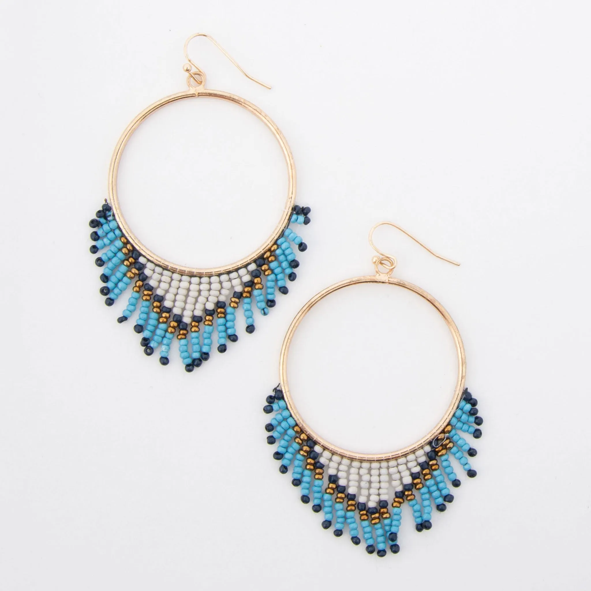 Irie Beaded Chandelier Hoop Drop Earrings