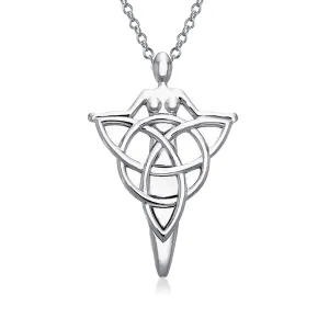 Irish Triquetra Celtic Danu Goddess Tree Protector Pendant Necklace Silver