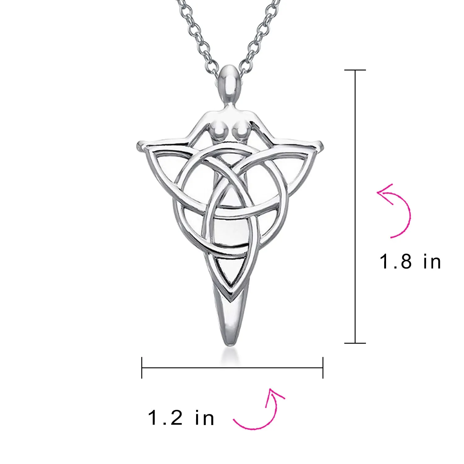 Irish Triquetra Celtic Danu Goddess Tree Protector Pendant Necklace Silver