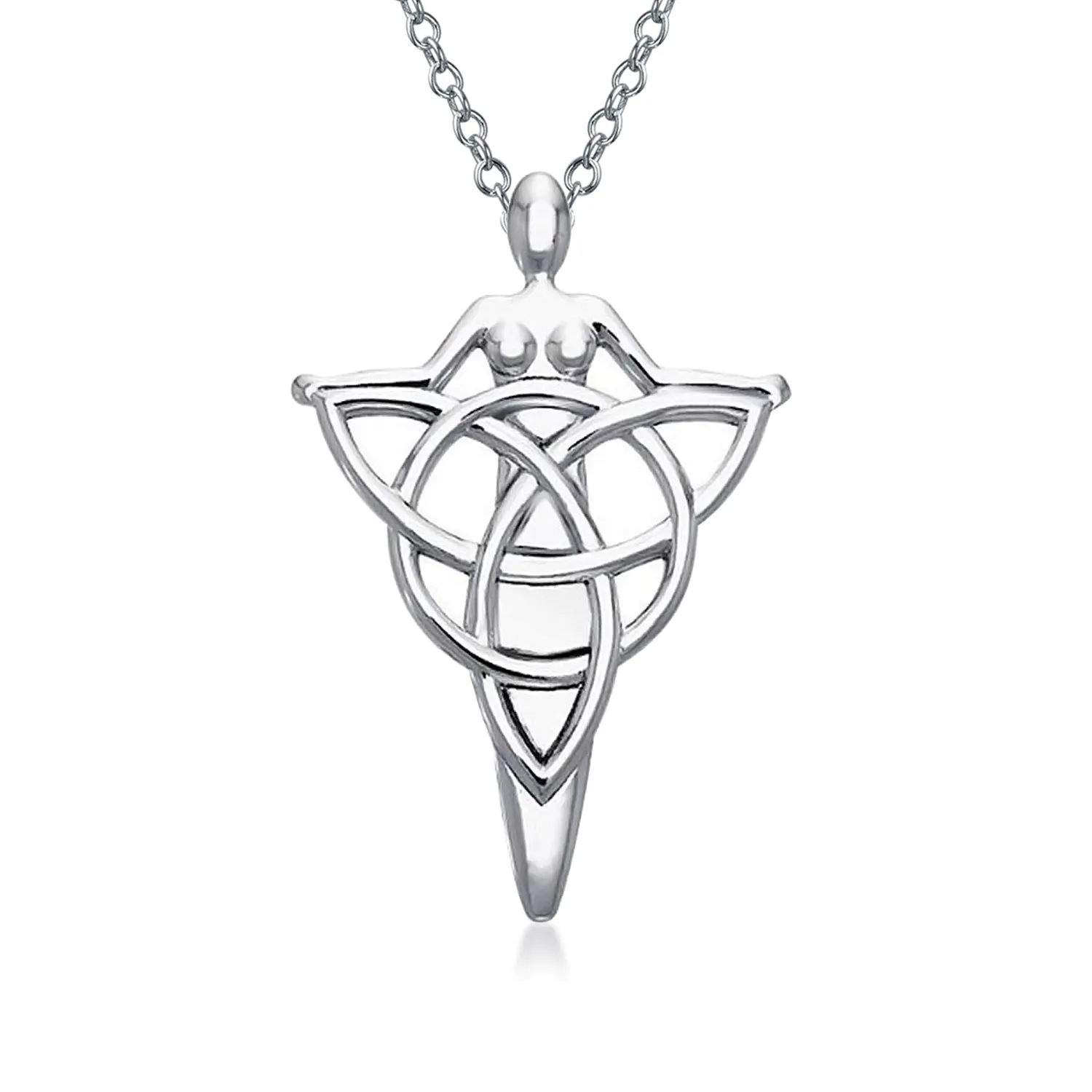 Irish Triquetra Celtic Danu Goddess Tree Protector Pendant Necklace Silver