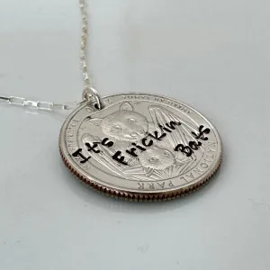 It’s Freakin Bats Halloween Quarter Necklace - Male or Female Styles