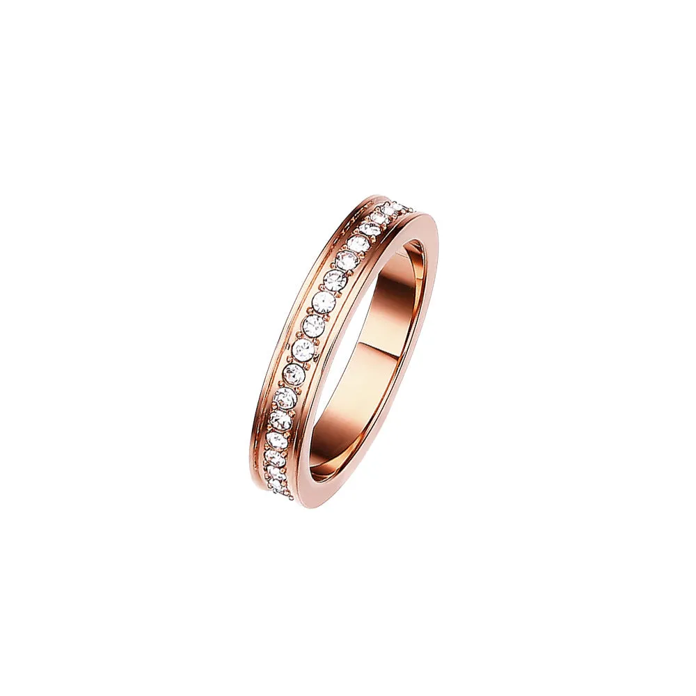JY02FF Dongdaemun Jewelry Zircon Titanium Steel Round Diamond Tail Ring Personalized Fashion Titanium Steel Gymnolus Ring (Material: titanium steel)