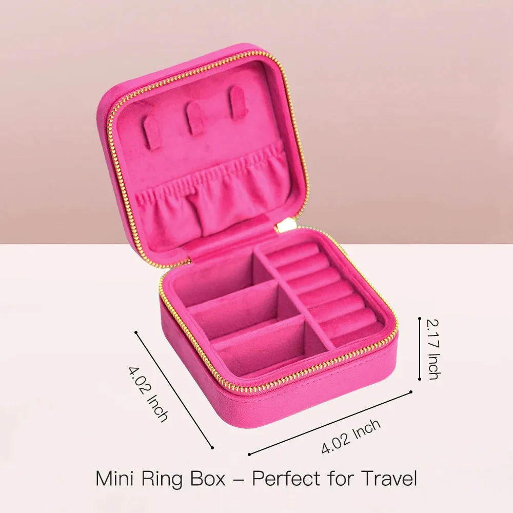 Kawaii Velvet Jewelry Box 💖 | Cute Mini Travel Organizer for Rings & Necklaces 🌈 | Personalized Gift Idea 🎁