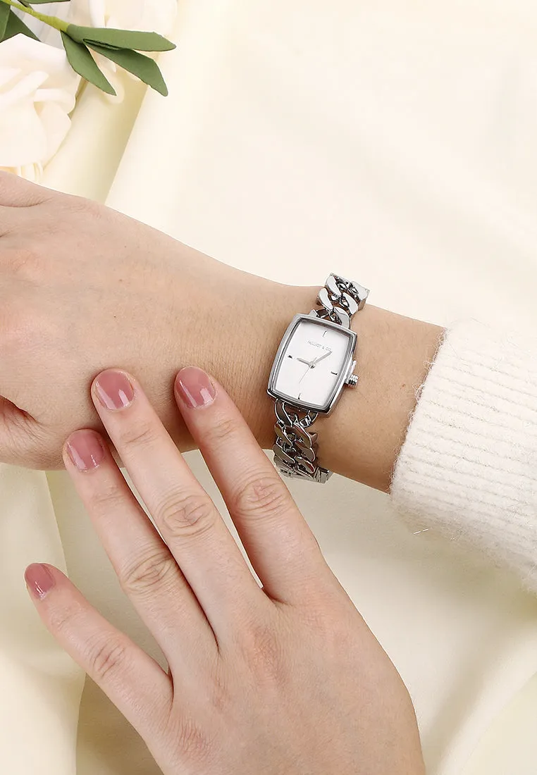 Kayla Silver Stainless Steel Analog Watch (Silver)