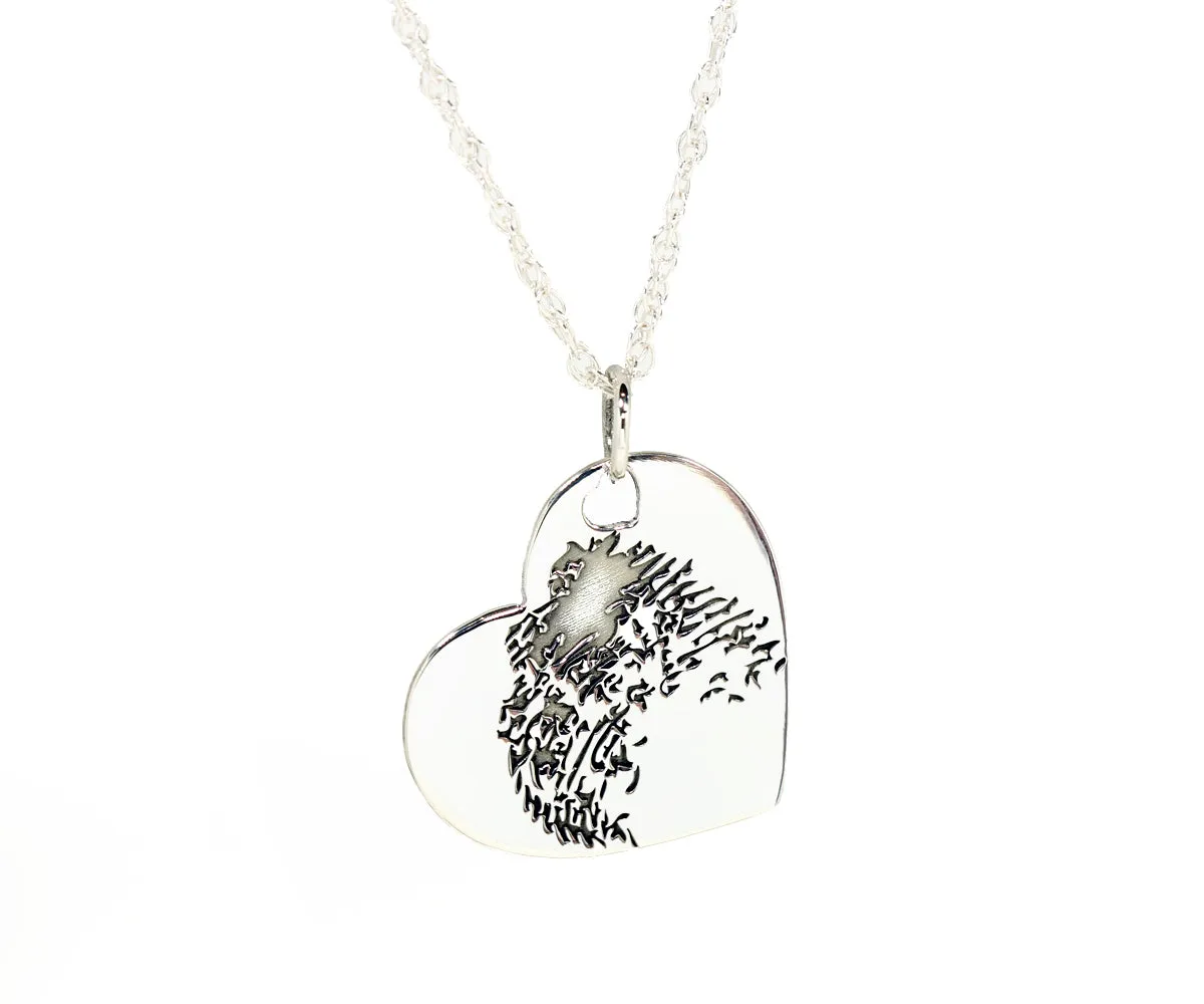 Keepsake Fingerprint Heart Sterling Silver Necklace