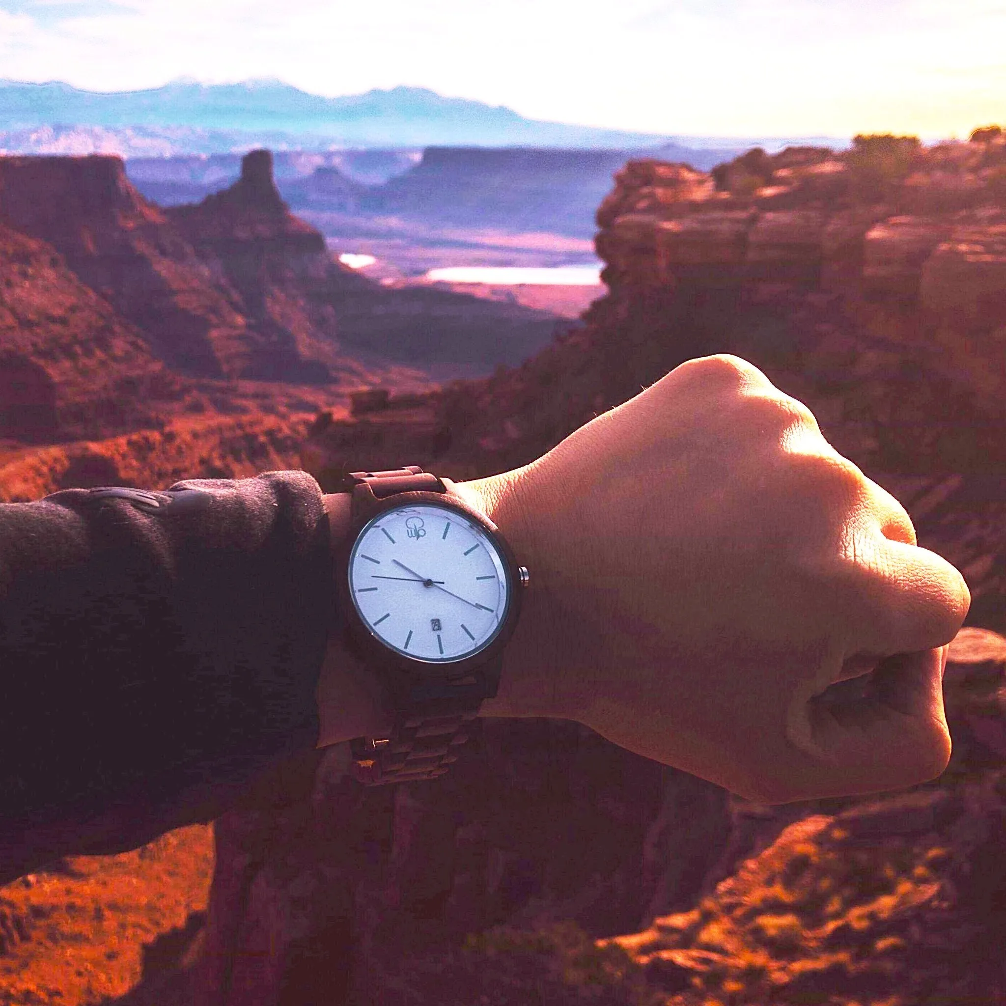 Khone Black Walnut Minimalist Wood Watch - White Dial, Sapphire Crystal, Swiss Quartz Movement | Cascade Series